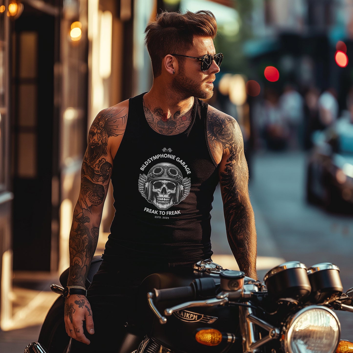 Camiseta sin mangas con calavera - Camiseta sin mangas unisex premium
