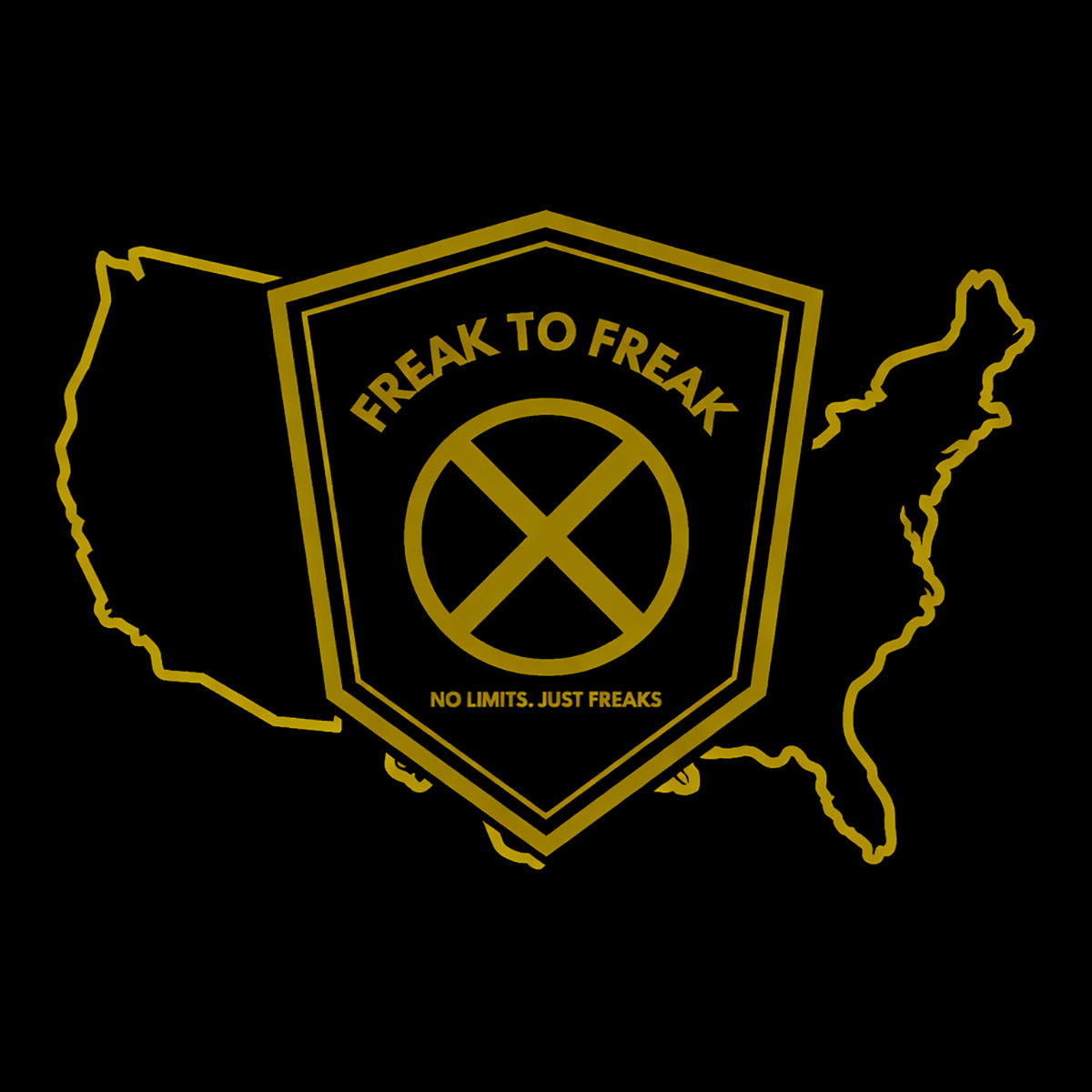 US ONLY - LIMITED EDITION - FREAK - Headlight Cross USA Gold Unisex/Men - Unisex Organic Shirt - Limited to 150 pieces