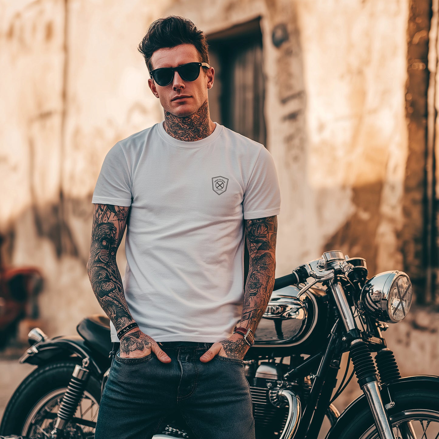FREAK - Headlight Cross Unisex/Men white/grey - Premium Organic Shirt