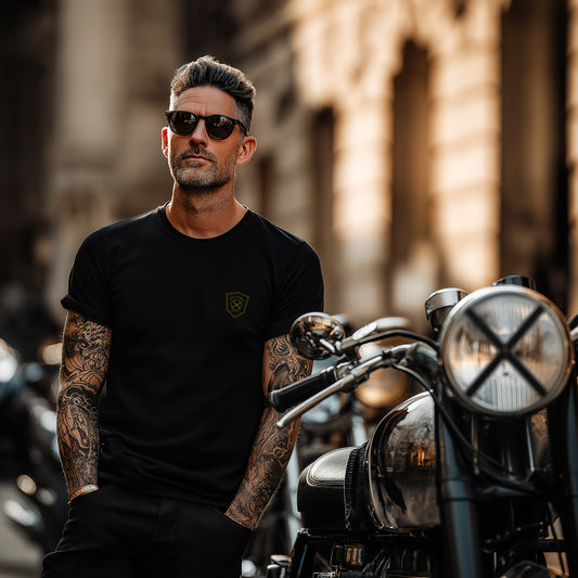 US ONLY - LIMITED EDITION - FREAK - Headlight Cross Gold Unisex/Men - HigherBlanks Premium T-Shirt - limited to 100 pieces