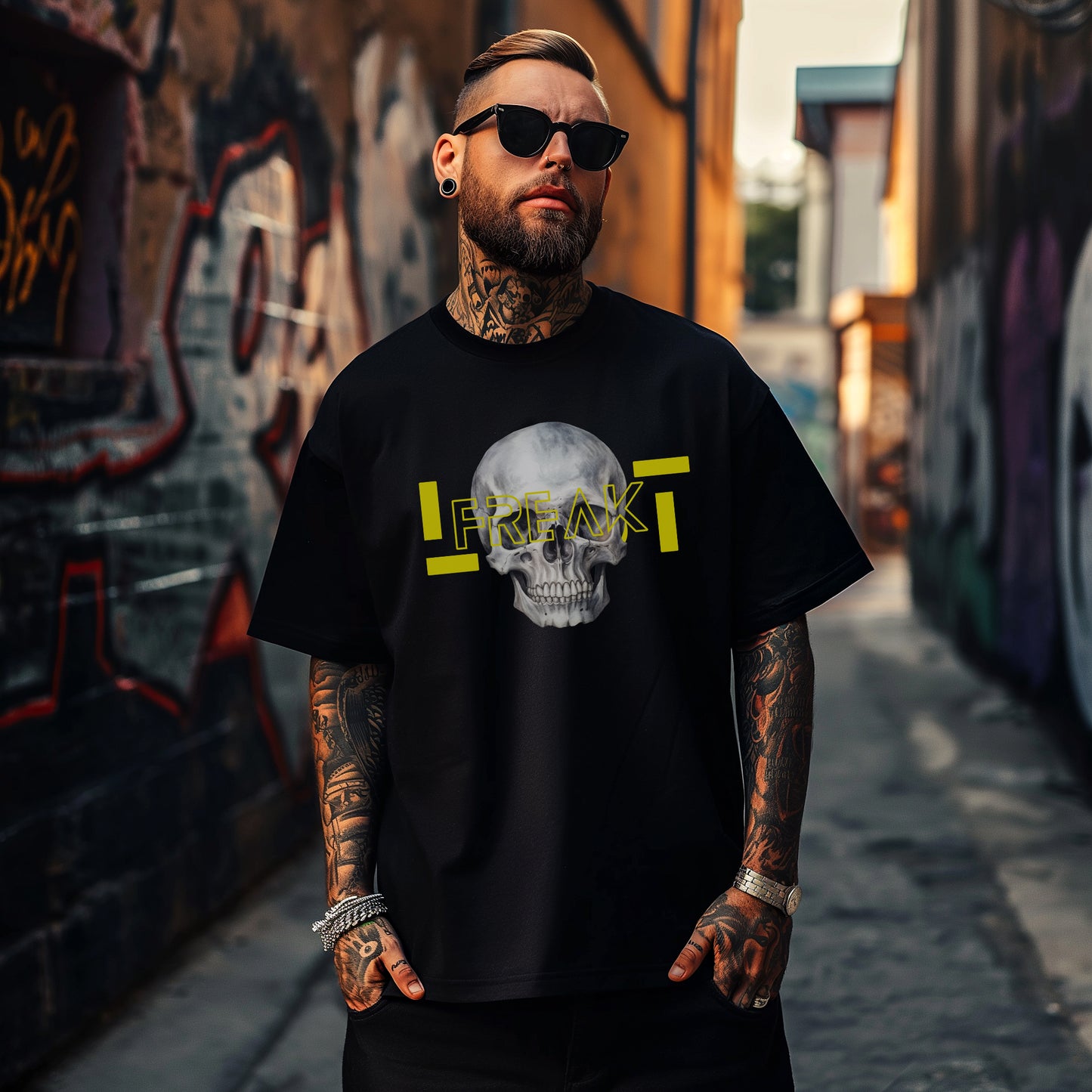 SKULL FREAK - VACANCY Oversized Shirt - limited to 100 pieces