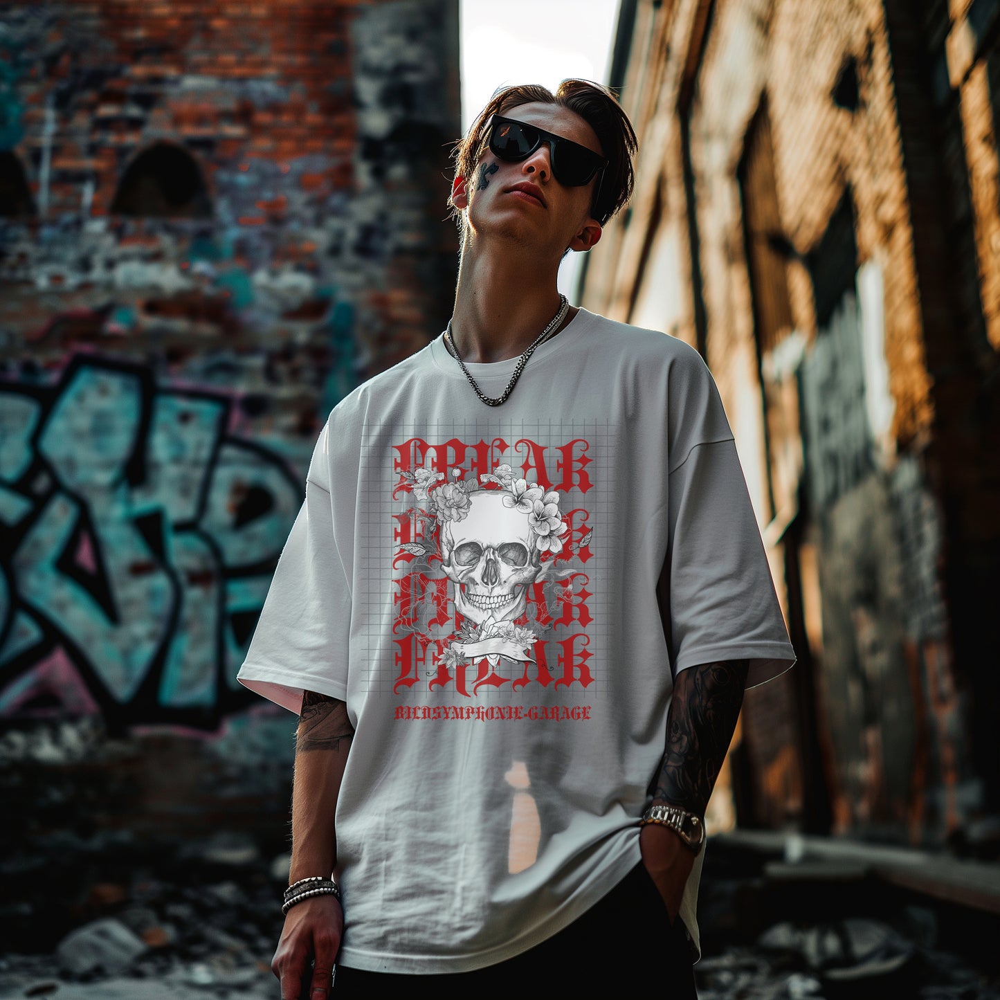 FLOWER SKULL FREAK - VACANCY Oversized Shirt - limited to 100 pieces