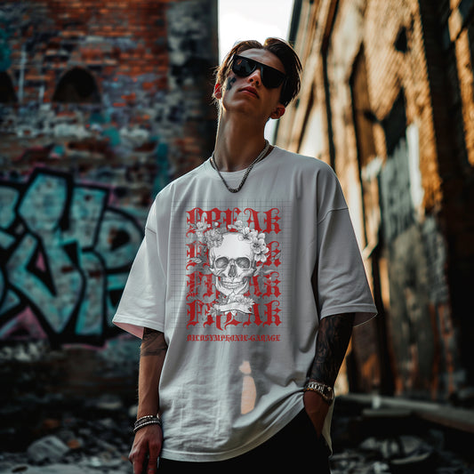 FLOWER SKULL FREAK - VACANCY Oversized Shirt - limited to 100 pieces